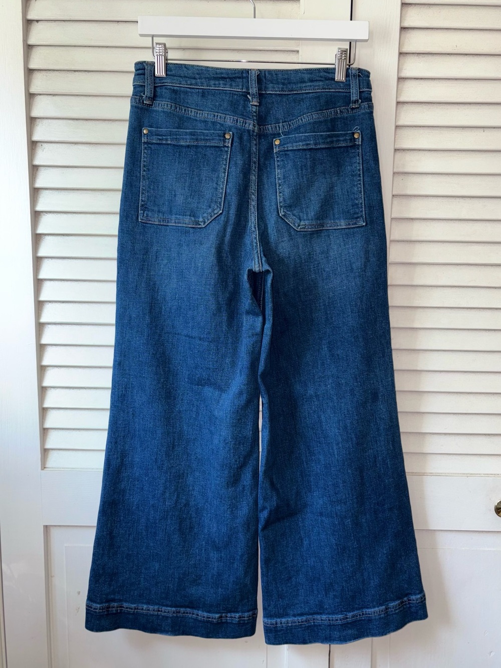 Maeve Anthropologie Colette Wide Leg Crop Jeans 29P Petite High Rise Blue - Picture 4 of 5